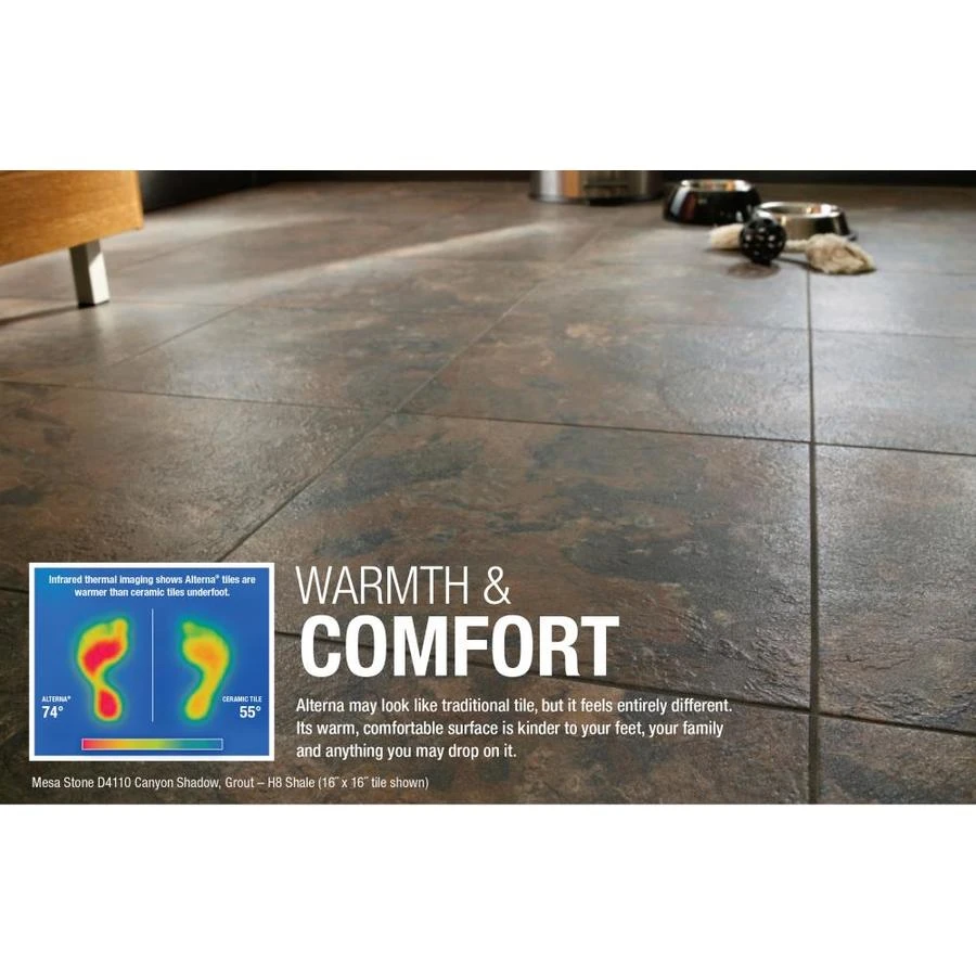 Armstrong Flooring Alterna 14-piece 16-in X 16-in Groutable Carrera Marble Gray Glue (Adhesive) Vinyl Tile 2 Armstrong Flooring Alterna 14-piece 16-in X 16-in Groutable Carrera Marble Gray Glue (Adhesive) Vinyl Tile - Image 2