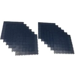 Blue Regenerated 22 In. X 22 In. Polypropylene Interlocking Floor Mat System (Set Of 12 Tiles)