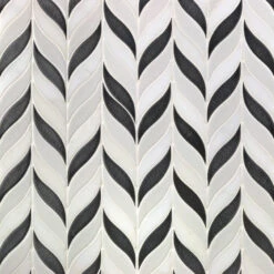 Divine Sprig Gunmetal 11.75 In. X 10.5 In. Marble And Ceramic Mosaic Tile (0.86 Sq. Ft.)