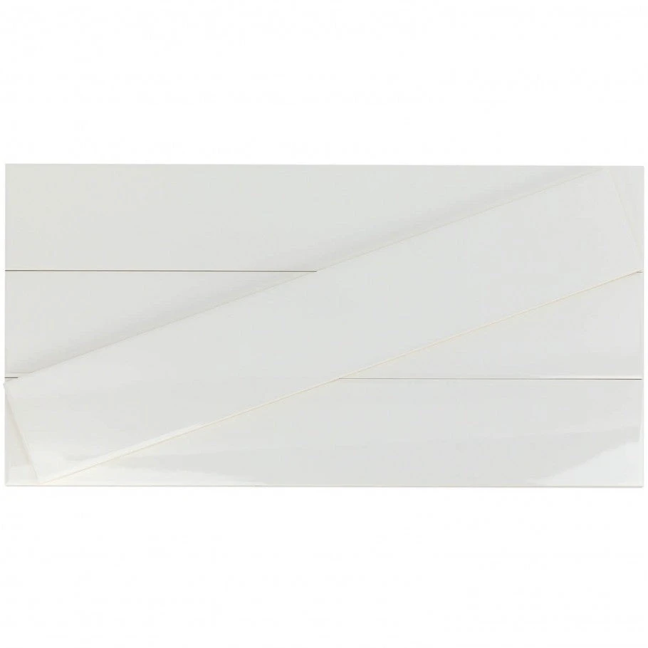 Bond Tile Sheffield White 4 In. X 24 In. Polished Ceramic Wall Tile (8 Pieces 5.16 Sq. Ft. / Box) 4 Bond Tile Sheffield White 4 In. X 24 In. Polished Ceramic Wall Tile (8 Pieces 5.16 Sq. Ft. / Box) - Image 4