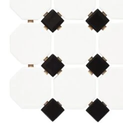 Daltile Octagon And Dot Matte White With Black Dot 12 In. X 12 In. X 6 Mm Ceramic Mosaic Floor And Wall Tile (1 Sq. Ft./ Piece) -Flooring Store 13dc7ce936c126cc4a3a77ede2382520 1800x1800