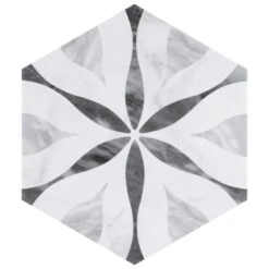 Merola Tile Classico Bardiglio Hexagon Flower 7 In. X 8 In. Porcelain Floor And Wall Tile (7.67 Sq. Ft. / Case) 17 Merola Tile Classico Bardiglio Hexagon Flower 7 In. X 8 In. Porcelain Floor And Wall Tile (7.67 Sq. Ft. / Case) -Flooring Store 1689549064d2b369e8f7d7d9b6c98ef1 1800x1800