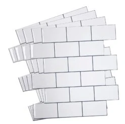 Crystiles 12"x12" Subway White Vinyl Peel And Stick Backsplash Tile, Pro Series Thicker Version, 4-Sheet Pack -Flooring Store 22bf5239 4317 463e 98b1 b04595aa2f5e 1.de5b63a3938a173514990e8bac69bcb6 1800x1800