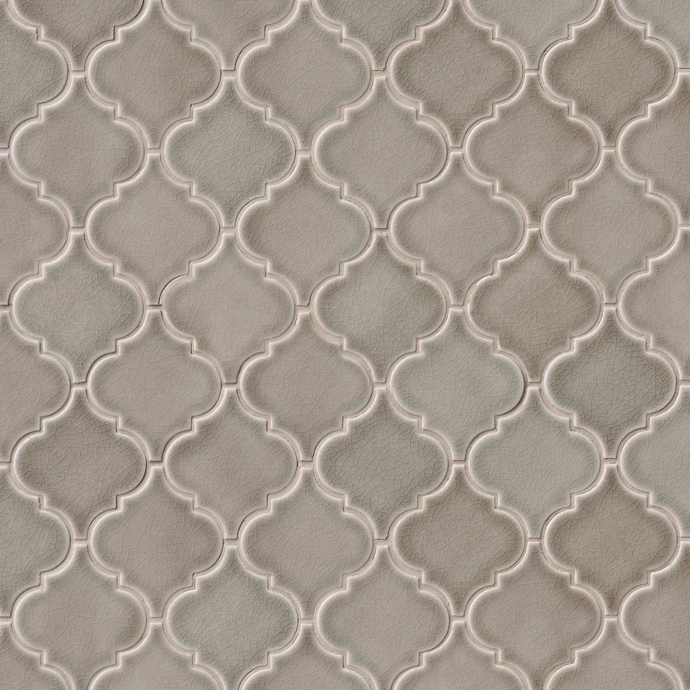 MSI Dove Gray Arabesque 10-1/2 In. X 15-1/2 In. X 8 Mm Glossy Ceramic Mesh-Mounted Mosaic Wall Tile (11.7 Sq. Ft. / Case) 1 MSI Dove Gray Arabesque 10-1/2 In. X 15-1/2 In. X 8 Mm Glossy Ceramic Mesh-Mounted Mosaic Wall Tile (11.7 Sq. Ft. / Case)