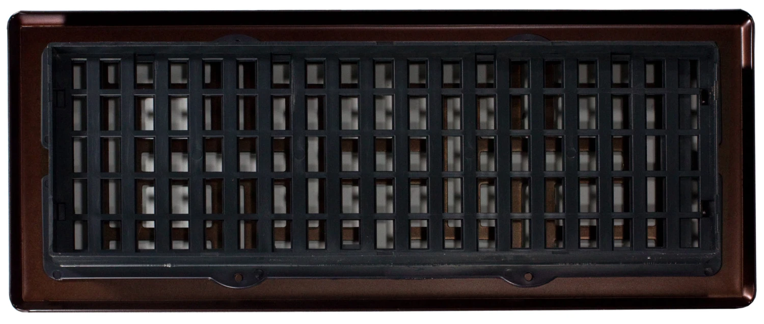 Decor Grates 4" X 12" Steel Plated Rubbed Bronze Finish Oriental Design Floor Register 4 Decor Grates 4" X 12" Steel Plated Rubbed Bronze Finish Oriental Design Floor Register - Image 4