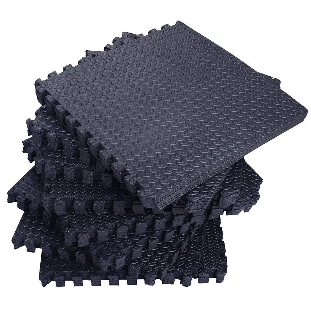 Zimtown 42 Pcs Interlocking Foam Floor Tiles, 168Sq Eva Black Puzzle Exercise Mat, Protective Flooring Pad Gym Equipment Cushion, For Exercising, Yoga, Kids, Babies, Playroom, Camping 1 Zimtown 42 Pcs Interlocking Foam Floor Tiles, 168Sq Eva Black Puzzle Exercise Mat, Protective Flooring Pad Gym Equipment Cushion, For Exercising, Yoga, Kids, Babies, Playroom, Camping