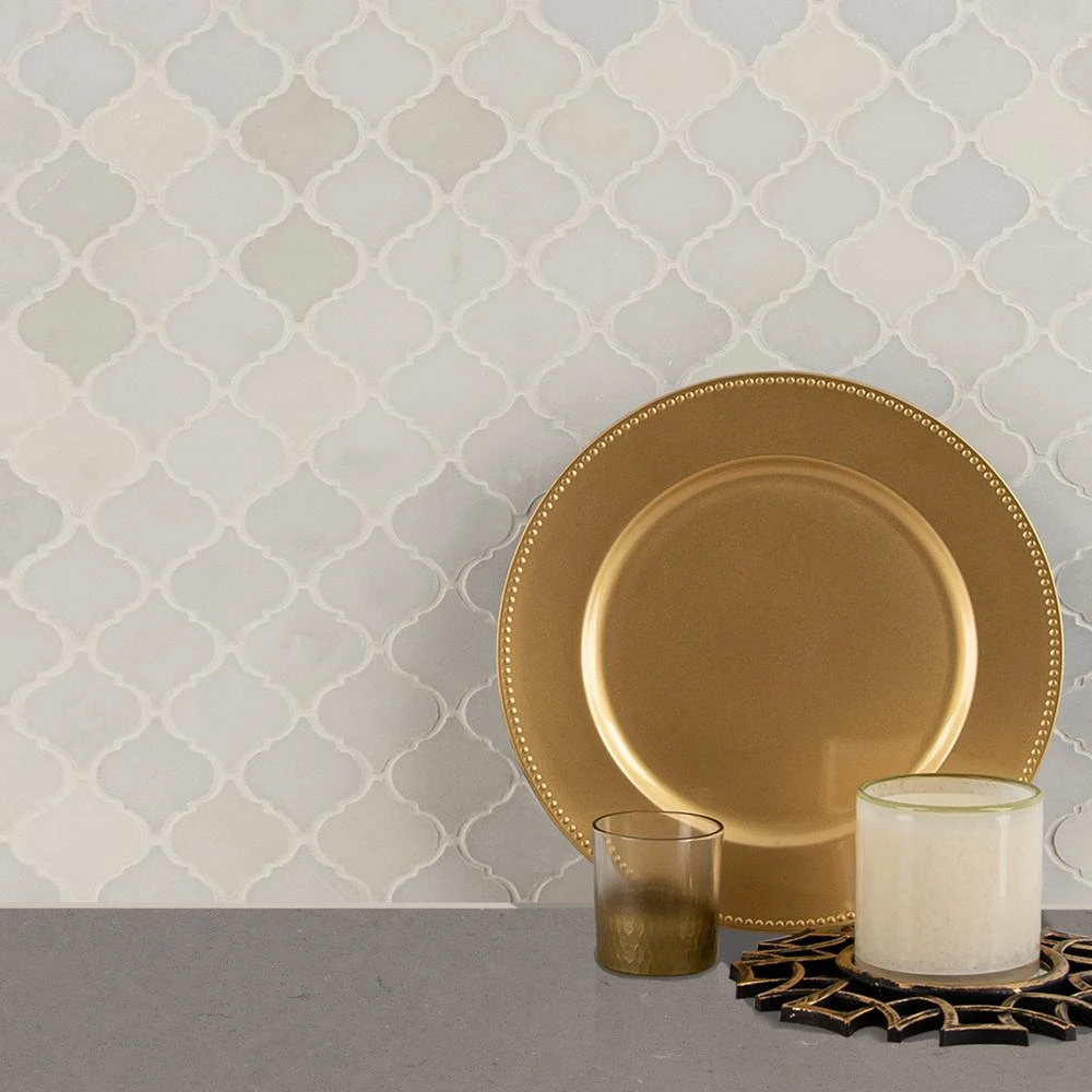 MSI Greecian White Arabesque 12 In. X 12 In. X 10 Mm Polished Marble Mosaic Floor And Wall Tile (10 Sq. Ft./case) 7 MSI Greecian White Arabesque 12 In. X 12 In. X 10 Mm Polished Marble Mosaic Floor And Wall Tile (10 Sq. Ft./case) - Image 7