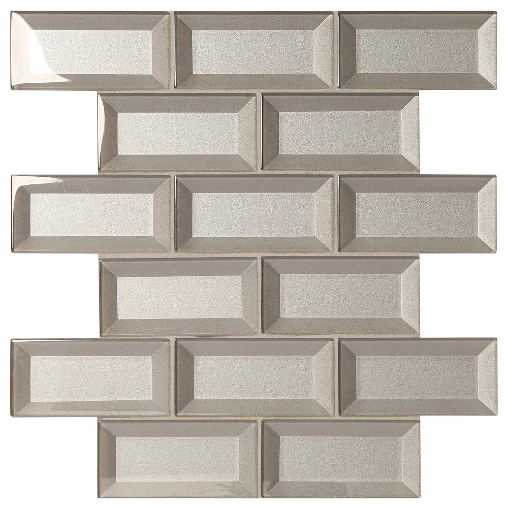 Marazzi Decor Accents Silver 12 In. X 12 In. X 8 Mm Glass Brick Joint Mosaic Wall Tile (0.8 Sq. Ft. / Piece) 3 Marazzi Decor Accents Silver 12 In. X 12 In. X 8 Mm Glass Brick Joint Mosaic Wall Tile (0.8 Sq. Ft. / Piece) - Image 3