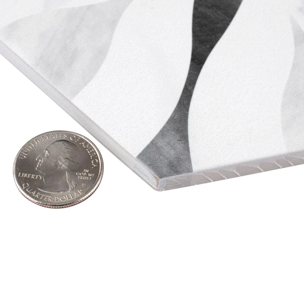 Merola Tile Classico Bardiglio Hexagon Flower 7 In. X 8 In. Porcelain Floor And Wall Tile (7.67 Sq. Ft. / Case) 3 Merola Tile Classico Bardiglio Hexagon Flower 7 In. X 8 In. Porcelain Floor And Wall Tile (7.67 Sq. Ft. / Case) - Image 3