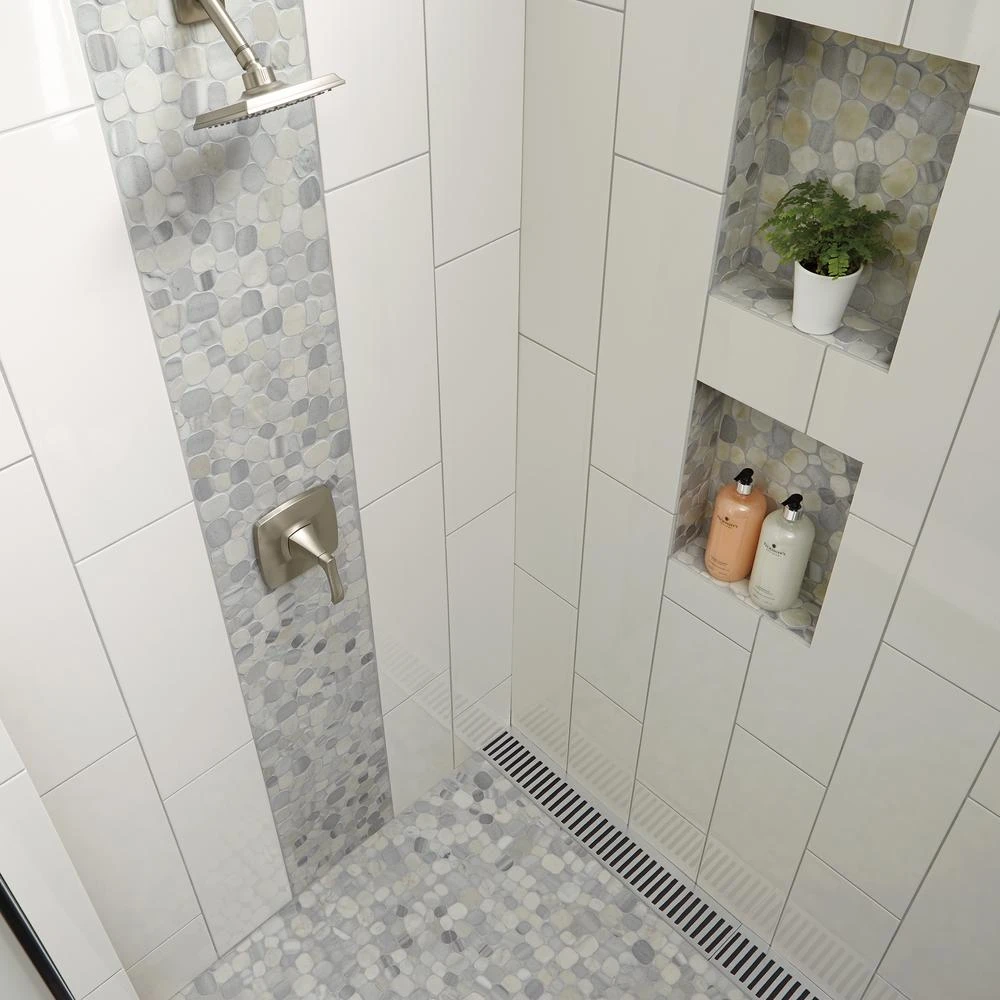 Daltile Stone Decor Shadow 12 In. X 12 In. X 10 Mm Marble Pebble Mosaic Floor And Wall Tile (0.95 Sq. Ft./ Piece) 4 Daltile Stone Decor Shadow 12 In. X 12 In. X 10 Mm Marble Pebble Mosaic Floor And Wall Tile (0.95 Sq. Ft./ Piece) - Image 4