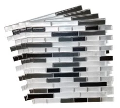 Crystiles Black, Deep Grey And Brushed Silver 12 In. X 12 In. Peel And Stick Vinyl Wall Tile Backsplash, "Pro" Series Thicker Version (4-Pack) -Flooring Store 505dd61c ad80 45bd 84df 630048b75e3a 1.e47f3c7ab7b706ec14c0f1332d7296ec 1800x1800