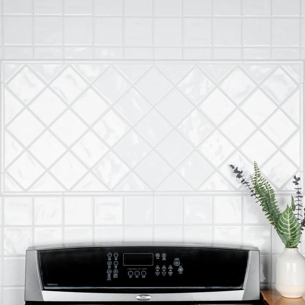 Merola Tile Twist Square White Ice 11-3/4 In. X 11-3/4 In. Ceramic Mosaic (9.79 Sq. Ft. /Case) 2 Merola Tile Twist Square White Ice 11-3/4 In. X 11-3/4 In. Ceramic Mosaic (9.79 Sq. Ft. /Case) - Image 2