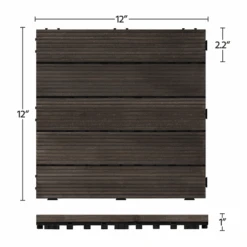 Topeakmart Pack Of 27 Interlocking Wood Flooring Tiles Indoor & Outdoor For Patio Garden Deck Poolside 12''x12'' Dark Brown -Flooring Store 5ec8a7d6 24e0 4328 85b5 05017500e300 1.2b38df12174d6536405fe79f49cc0252 1800x1800