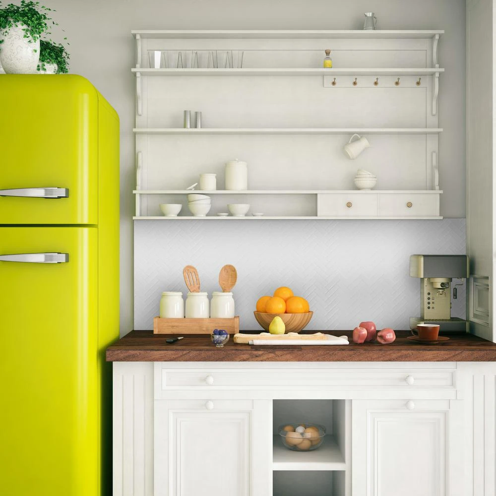 MSI Retro Bianco Herringbone 12.2 In. X 10.83 In. X 6mm Glossy Porcelain Mesh-Mounted Mosaic Tile (13.8 Sq. Ft. / Case) 2 MSI Retro Bianco Herringbone 12.2 In. X 10.83 In. X 6mm Glossy Porcelain Mesh-Mounted Mosaic Tile (13.8 Sq. Ft. / Case) - Image 2