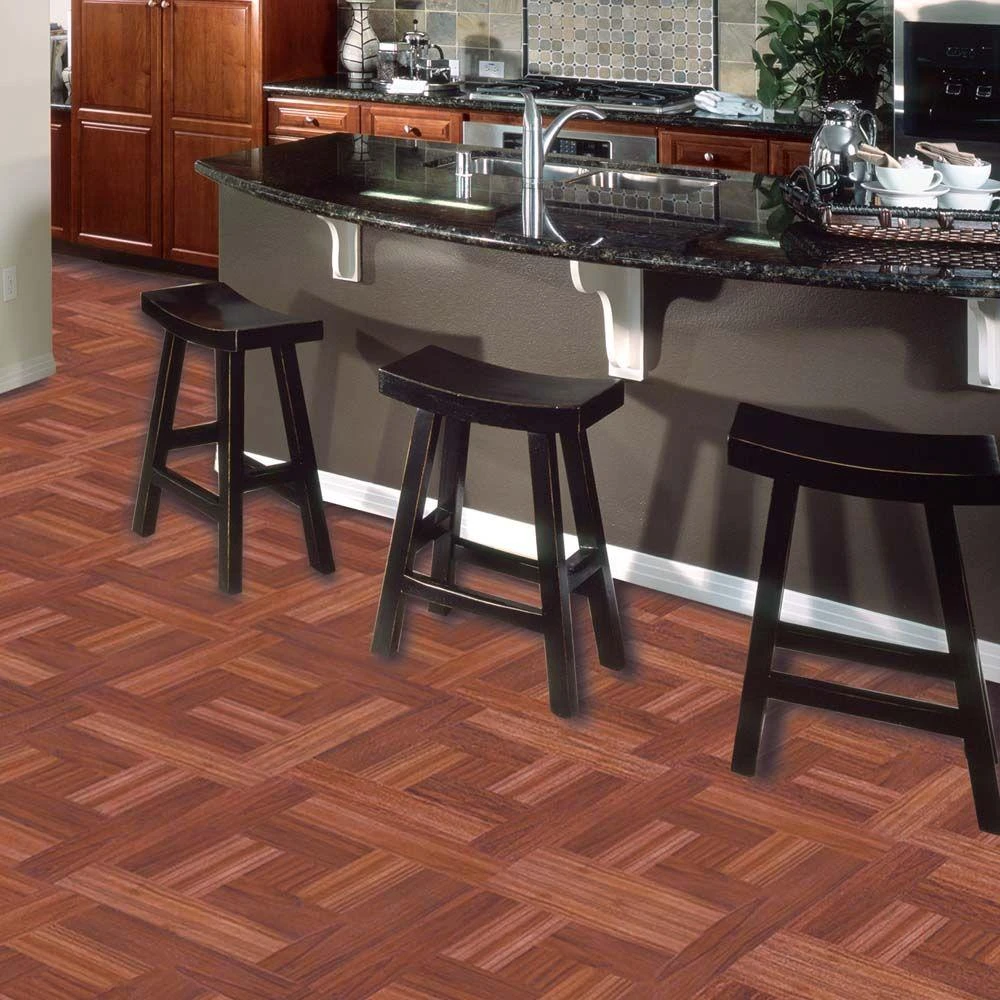 TrafficMASTER Red Oak Parquet 12 In. X 12 In. Peel And Stick Vinyl Tile Flooring (30 Sq. Ft. / Case) 2 TrafficMASTER Red Oak Parquet 12 In. X 12 In. Peel And Stick Vinyl Tile Flooring (30 Sq. Ft. / Case) - Image 2