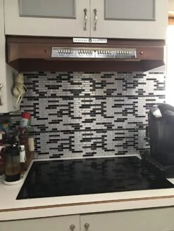 Crystiles Black, Deep Grey And Brushed Silver 12 In. X 12 In. Peel And Stick Vinyl Wall Tile Backsplash, "Pro" Series Thicker Version (4-Pack) -Flooring Store 6a1a9ffe 3ced 40a8 b7e3 3950c7207ee5.a6a4567cf361c3bc44cb87b62cb9715d 1800x1800