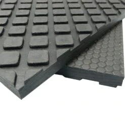 Rubber-Cal "Maxx-Tuff" Rubber Mat - Heavy Duty Rubber Floor Protection Mat - Black In Color - 1/2 In X 2 Ft X 3 Ft