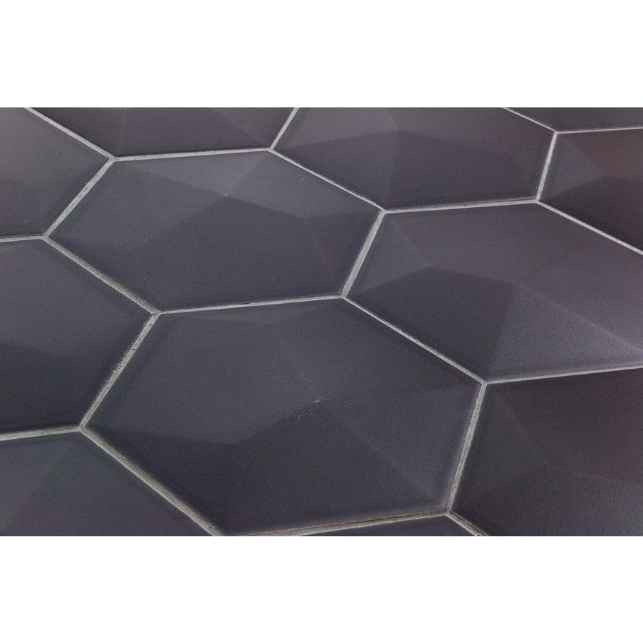 Magen 3D-Hex Dark Gray Matte Ceramic Hexagon Tile 3 Magen 3D-Hex Dark Gray Matte Ceramic Hexagon Tile - Image 3