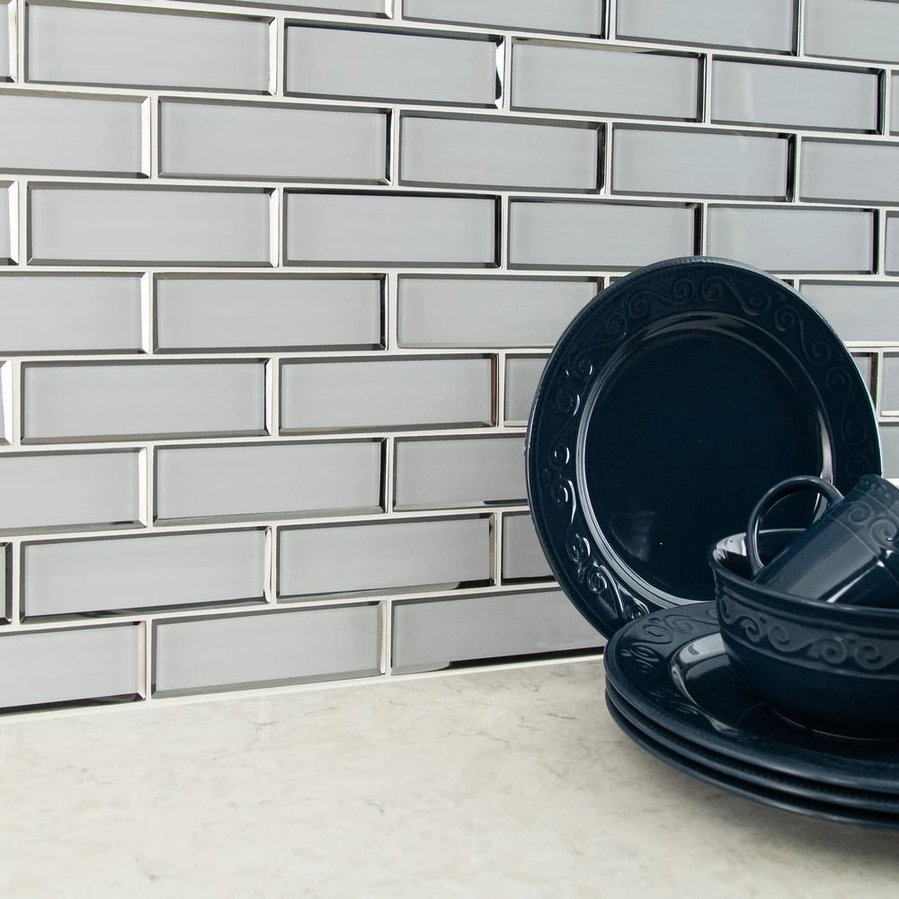 MSI Ice Bevel Subway 11.73 In. X 11.73 In. X 8 Mm Glass Blend Mesh-Mounted Mosaic Tile (9.6 Sq. Ft. /case) 8 MSI Ice Bevel Subway 11.73 In. X 11.73 In. X 8 Mm Glass Blend Mesh-Mounted Mosaic Tile (9.6 Sq. Ft. /case) - Image 8