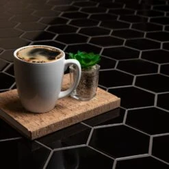 Merola Tile Metro Hex 2 In. Glossy Black 11-1/8"x12-5/8" X 7 Mm Porcelain Mosaic Tile (9.64 Sq. Ft. / Case) 15 Merola Tile Metro Hex 2 In. Glossy Black 11-1/8"x12-5/8" X 7 Mm Porcelain Mosaic Tile (9.64 Sq. Ft. / Case) -Flooring Store 6f467177924e91990af2cde7b6e4ae83 1800x1800
