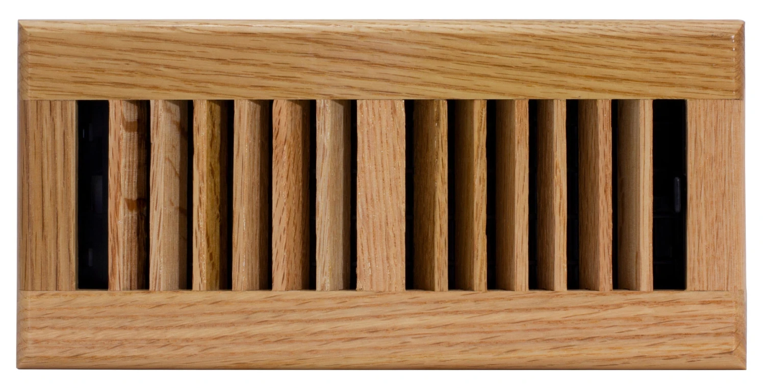 Decor Grates 4" X 10" Oak Wood Natural Finish Louvered Design Floor Register 5 Decor Grates 4" X 10" Oak Wood Natural Finish Louvered Design Floor Register - Image 5