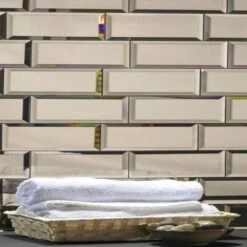 Reflections Gold Beveled Subway 3 In. X 12 In. Glass Mirror Wall Tile (1 Sq. Ft. ) 6 Reflections Gold Beveled Subway 3 In. X 12 In. Glass Mirror Wall Tile (1 Sq. Ft. ) -Flooring Store 70d7fbd7f35790b0d8e8f8017689c57b 1800x1800