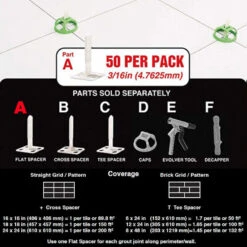 Miracle Sealants LEV3/16FS Levolution Tile Spacer And Level System Flat Style Part A 3/16" 50 Units 6 Miracle Sealants LEV3/16FS Levolution Tile Spacer And Level System Flat Style Part A 3/16" 50 Units -Flooring Store 7186b75c 9c91 4410 9148 691ad59cfb26 1.c252d14b3b2a6080ad30abccb16f9547 1800x1800