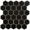 Merola Tile Metro Hex 2 In. Glossy Black 11-1/8"x12-5/8" X 7 Mm Porcelain Mosaic Tile (9.64 Sq. Ft. / Case)