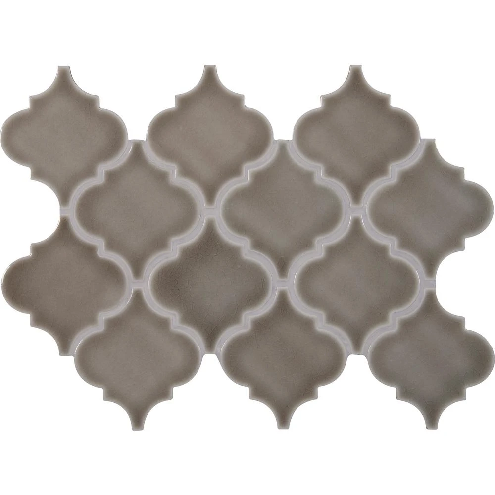 MSI Dove Gray Arabesque 10-1/2 In. X 15-1/2 In. X 8 Mm Glossy Ceramic Mesh-Mounted Mosaic Wall Tile (11.7 Sq. Ft. / Case) 3 MSI Dove Gray Arabesque 10-1/2 In. X 15-1/2 In. X 8 Mm Glossy Ceramic Mesh-Mounted Mosaic Wall Tile (11.7 Sq. Ft. / Case) - Image 3
