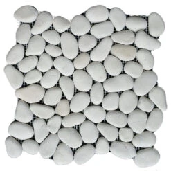 Rainforest White Natural Pebble Floor And Wall Tile 12" X 12" (5.0 Sq. Ft. / Case)