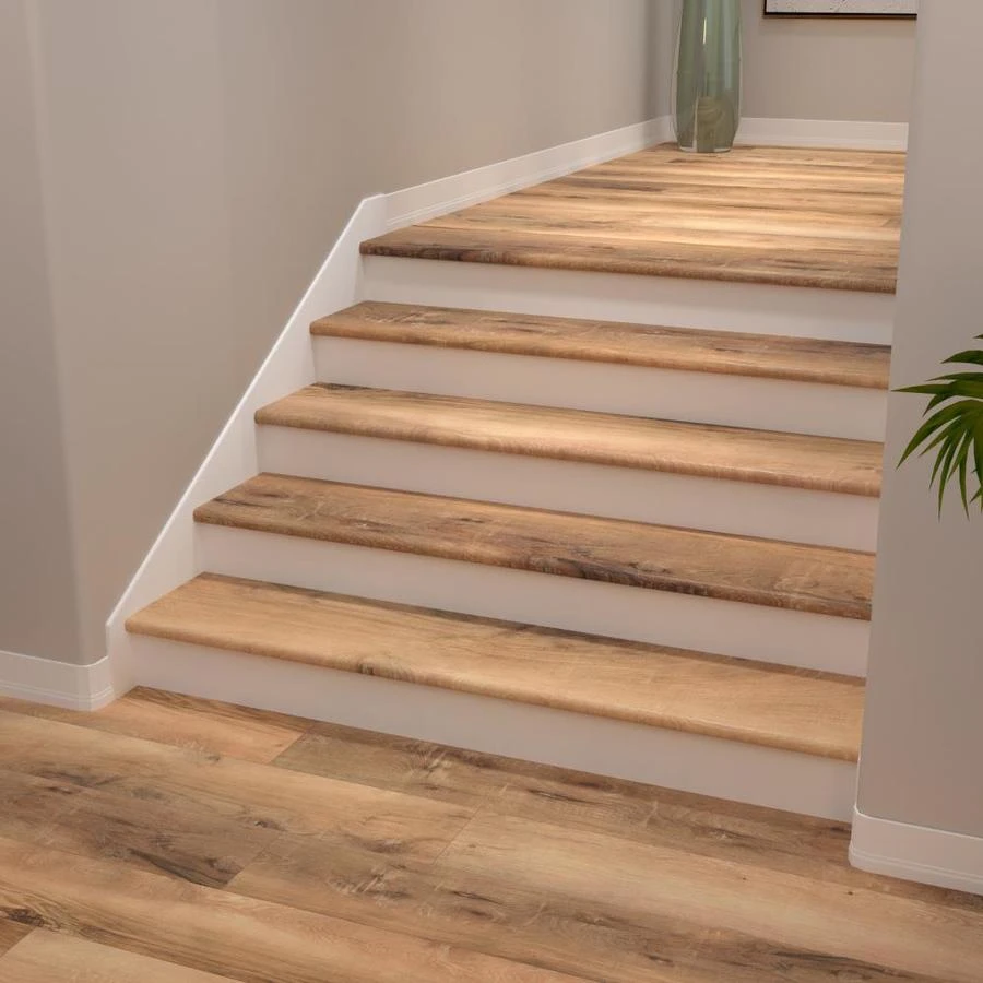 CALI Longboard Vinyl Pro 11.5-in X 48-in North Shore Oak Prefinished Stair Tread 1 CALI Longboard Vinyl Pro 11.5-in X 48-in North Shore Oak Prefinished Stair Tread