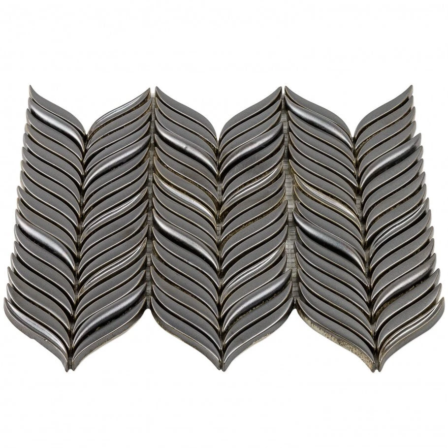 Divine Alula Gunmetal 10 In. X 12 In. Glazed Ceramic Mosaic Tile (0.85 Sq. Ft.) 5 Divine Alula Gunmetal 10 In. X 12 In. Glazed Ceramic Mosaic Tile (0.85 Sq. Ft.) - Image 5