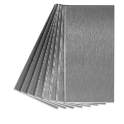 Long Grain 6 In. X 3 In. Brushed Stainless Metal Decorative Tile Backsplash (8-Pack) -Flooring Store 90a1a5aaed94b565b5efa94e9c63bdb9 1800x1800