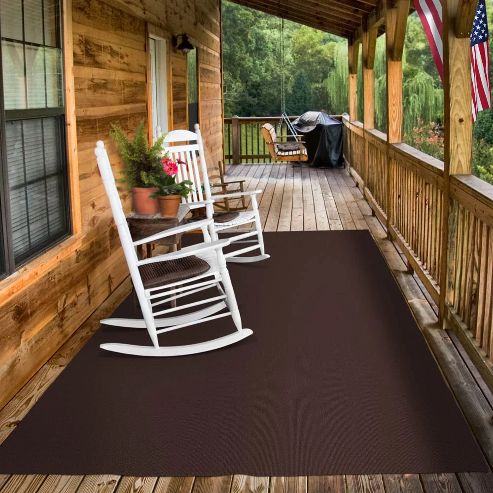 Indoor/Outdoor Carpet With Rubber Marine Backing - Dark Brown 6' X 10' - Several Sizes Available - Carpet Flooring For Patio, Porch, Deck, Boat, Basement Or Garage 4 Indoor/Outdoor Carpet With Rubber Marine Backing - Dark Brown 6' X 10' - Several Sizes Available - Carpet Flooring For Patio, Porch, Deck, Boat, Basement Or Garage - Image 4