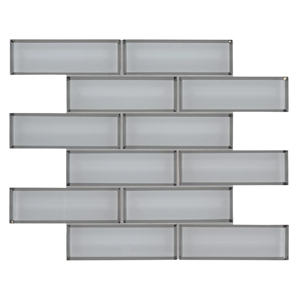 MSI Ice Bevel Subway 11.73 In. X 11.73 In. X 8 Mm Glass Blend Mesh-Mounted Mosaic Tile (9.6 Sq. Ft. /case) 1 MSI Ice Bevel Subway 11.73 In. X 11.73 In. X 8 Mm Glass Blend Mesh-Mounted Mosaic Tile (9.6 Sq. Ft. /case)