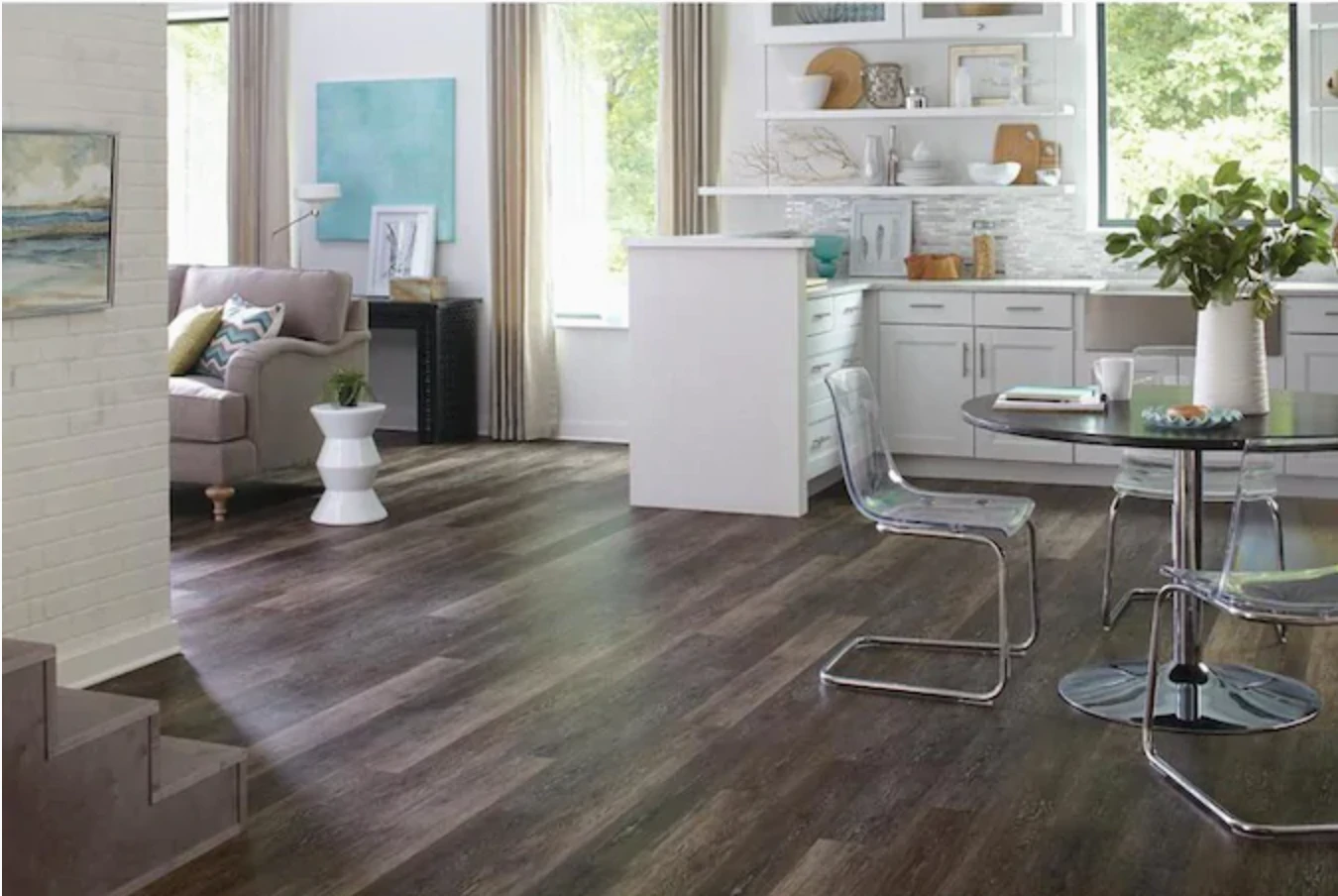 STAINMASTER 10-Piece 5.74-in X 47.74-in Washed Oak- Umber Luxury Vinyl Plank Flooring -(19.03 Sq Ft Case) 2 STAINMASTER 10-Piece 5.74-in X 47.74-in Washed Oak- Umber Luxury Vinyl Plank Flooring -(19.03 Sq Ft Case) - Image 2