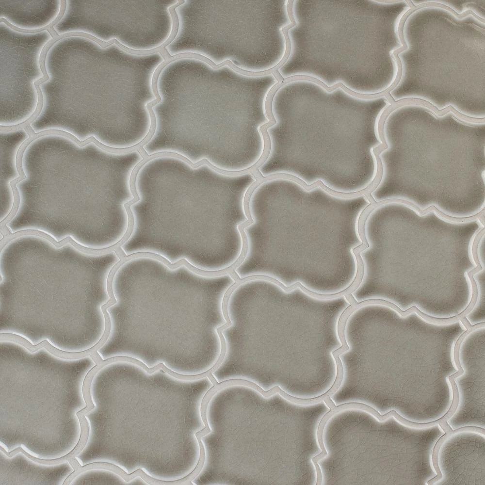 MSI Dove Gray Arabesque 10-1/2 In. X 15-1/2 In. X 8 Mm Glossy Ceramic Mesh-Mounted Mosaic Wall Tile (11.7 Sq. Ft. / Case) 6 MSI Dove Gray Arabesque 10-1/2 In. X 15-1/2 In. X 8 Mm Glossy Ceramic Mesh-Mounted Mosaic Wall Tile (11.7 Sq. Ft. / Case) - Image 6