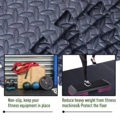 Soozier Exercise Protective Interlocking Flooring Mat - 24" X 24" X 3/8" Tiles - Black Diamond Plate, 216 Sq Ft -Flooring Store ae067951 5957 4442 a49f b0884fb5bf48 1.391385a7ae97d51fa686333f5962152d 1800x1800