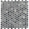 MSI Penny Round Grigio Mix 12.2 In. X 11.3 In. X 6 Mm Glossy Ceramic Mesh-Mounted Mosaic Tile (14.36 Sq. Ft. / Case)