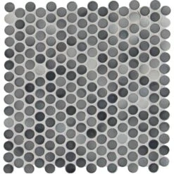 MSI Penny Round Grigio Mix 12.2 In. X 11.3 In. X 6 Mm Glossy Ceramic Mesh-Mounted Mosaic Tile (14.36 Sq. Ft. / Case)