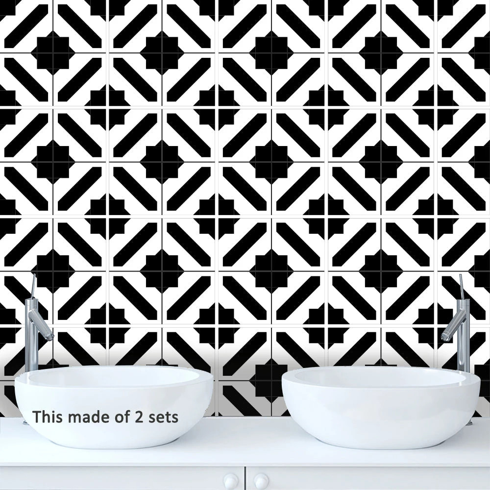 10Pcs Peel And Stick Backsplash Tile 3D Wall Tile Sticker Wallpaper Stickers For Kitchen Bathroom Backsplash Moroccan Style 15x15cm/20x20cm 6 10Pcs Peel And Stick Backsplash Tile 3D Wall Tile Sticker Wallpaper Stickers For Kitchen Bathroom Backsplash Moroccan Style 15x15cm/20x20cm - Image 6