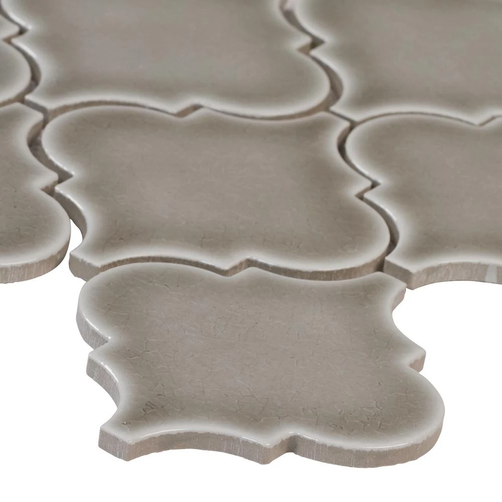 MSI Dove Gray Arabesque 10-1/2 In. X 15-1/2 In. X 8 Mm Glossy Ceramic Mesh-Mounted Mosaic Wall Tile (11.7 Sq. Ft. / Case) 4 MSI Dove Gray Arabesque 10-1/2 In. X 15-1/2 In. X 8 Mm Glossy Ceramic Mesh-Mounted Mosaic Wall Tile (11.7 Sq. Ft. / Case) - Image 4