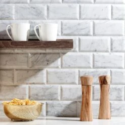 Ivy Hill Tile White Carrara Beveled 3 In. X 6 In. X 9mm Polished Marble Subway Tile (40 Pieces / 5 Sq. Ft. / Box) -Flooring Store c92ad0e5f0816a0f482776b3f9c44433 1800x1800