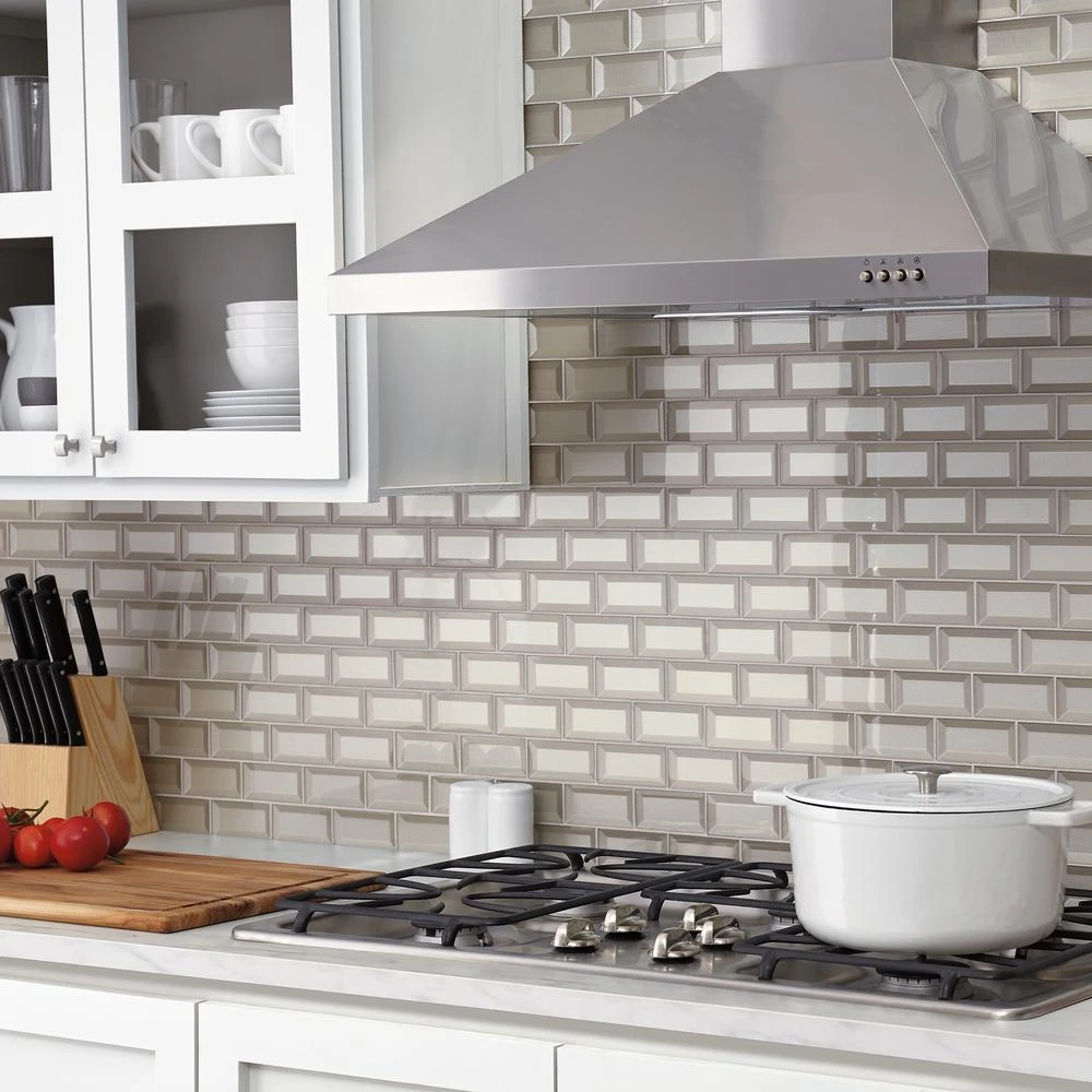 Marazzi Decor Accents Silver 12 In. X 12 In. X 8 Mm Glass Brick Joint Mosaic Wall Tile (0.8 Sq. Ft. / Piece) 2 Marazzi Decor Accents Silver 12 In. X 12 In. X 8 Mm Glass Brick Joint Mosaic Wall Tile (0.8 Sq. Ft. / Piece) - Image 2