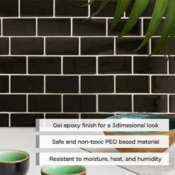 Subway Black 12 In. W X 12 In. H Peel And Stick Decorative Mosaic Wall Tile Backsplash (5 Tiles) -Flooring Store d4d49debf3a8753af345d4a29fa97c90 1800x1800