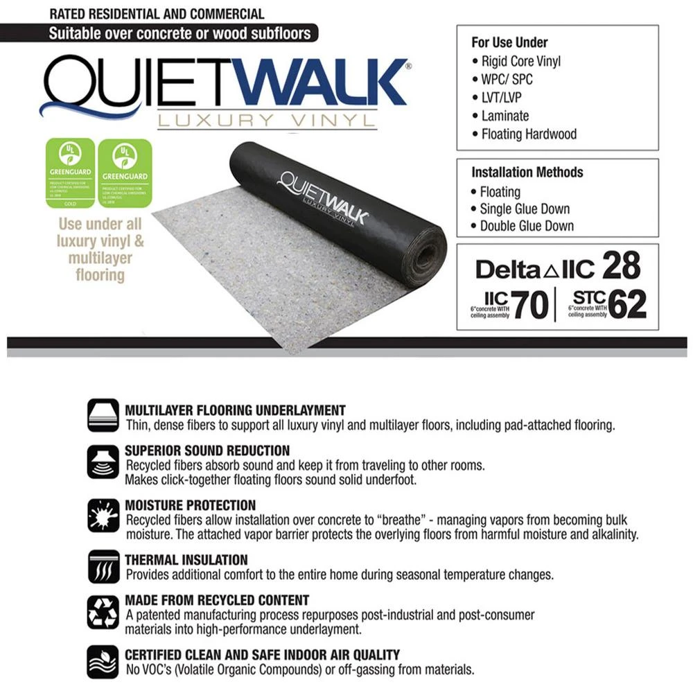 MP Global Products QuietWalk LV 360 Sq Ft Underlayment For Luxury Vinyl Flooring 4 MP Global Products QuietWalk LV 360 Sq Ft Underlayment For Luxury Vinyl Flooring - Image 4