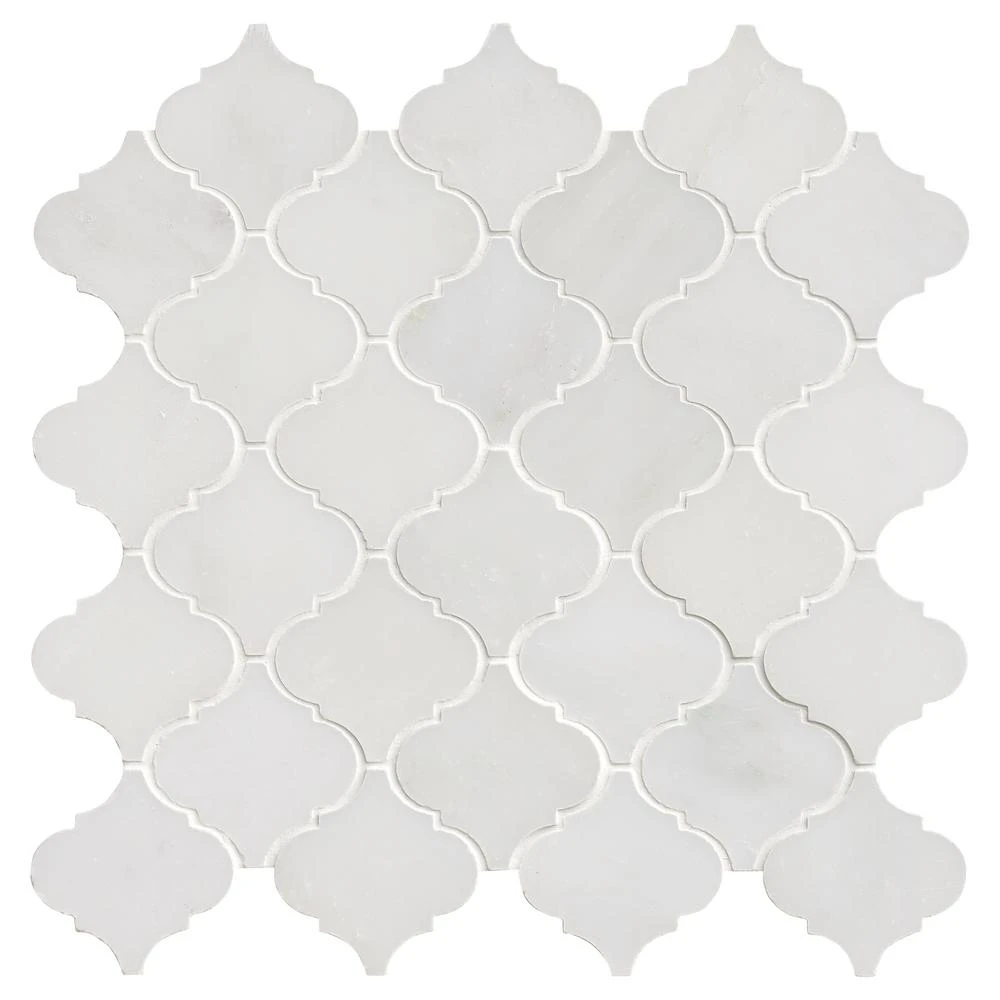 MSI Greecian White Arabesque 12 In. X 12 In. X 10 Mm Polished Marble Mosaic Floor And Wall Tile (10 Sq. Ft./case) 3 MSI Greecian White Arabesque 12 In. X 12 In. X 10 Mm Polished Marble Mosaic Floor And Wall Tile (10 Sq. Ft./case) - Image 3