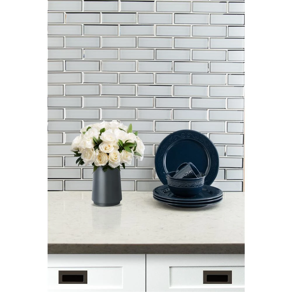 MSI Ice Bevel Subway 11.73 In. X 11.73 In. X 8 Mm Glass Blend Mesh-Mounted Mosaic Tile (9.6 Sq. Ft. /case) 9 MSI Ice Bevel Subway 11.73 In. X 11.73 In. X 8 Mm Glass Blend Mesh-Mounted Mosaic Tile (9.6 Sq. Ft. /case) - Image 9