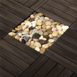 Topeakmart Pack Of 27 Interlocking Wood Flooring Tiles Indoor & Outdoor For Patio Garden Deck Poolside 12''x12'' Dark Brown -Flooring Store dbd5e76d 978a 4519 b50b b51ba32f8c1a 1.b0b07fc8da70074b1ac4a1189d24b3fb 1800x1800