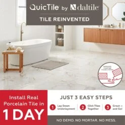 Daltile QuicTile 12 In. X 24 In. Cliff Stone Matte Color Body Porcelain Locking Floor Tile (9.6 Sq. Ft. / Case) -Flooring Store dfed58ea16cdadbc304c5ee9a9004e67 f21492fb a704 4c83 a5dc 220dcbffcada 1800x1800